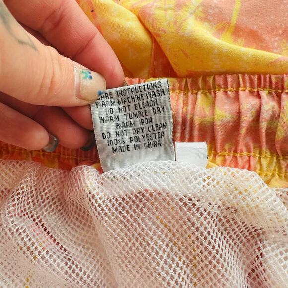 Franks Yellow And Orange Palm Tree Board Shorts Men’s Size L - Picture 7 of 9